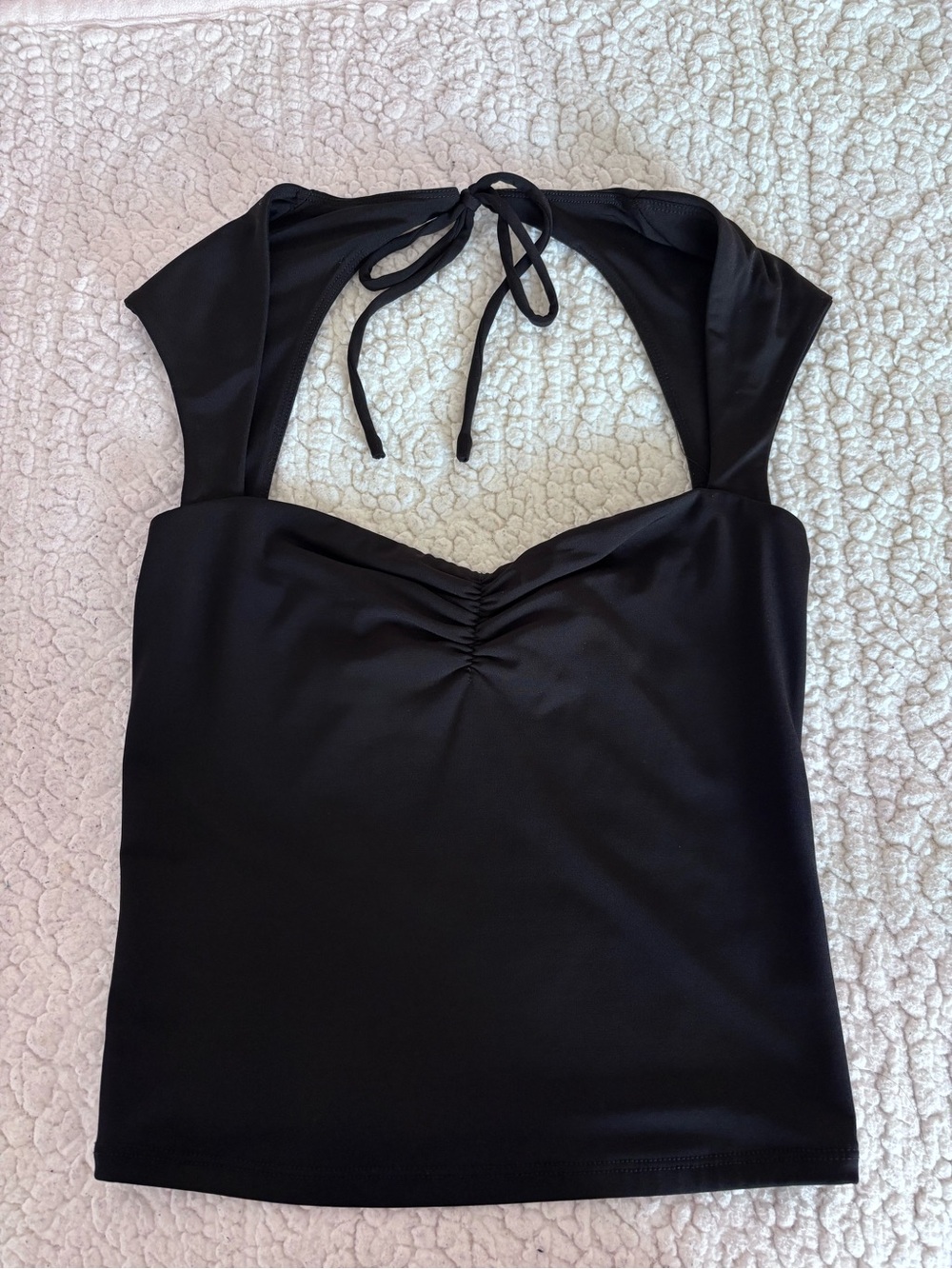 Garage Black Halter Cami with Tie Back